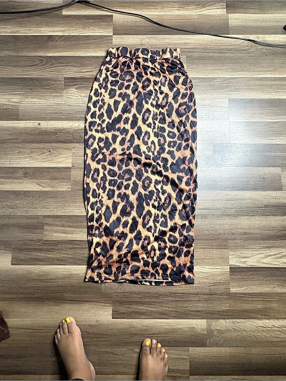 Animal Print Midi Skirt in Brown & Black Like New